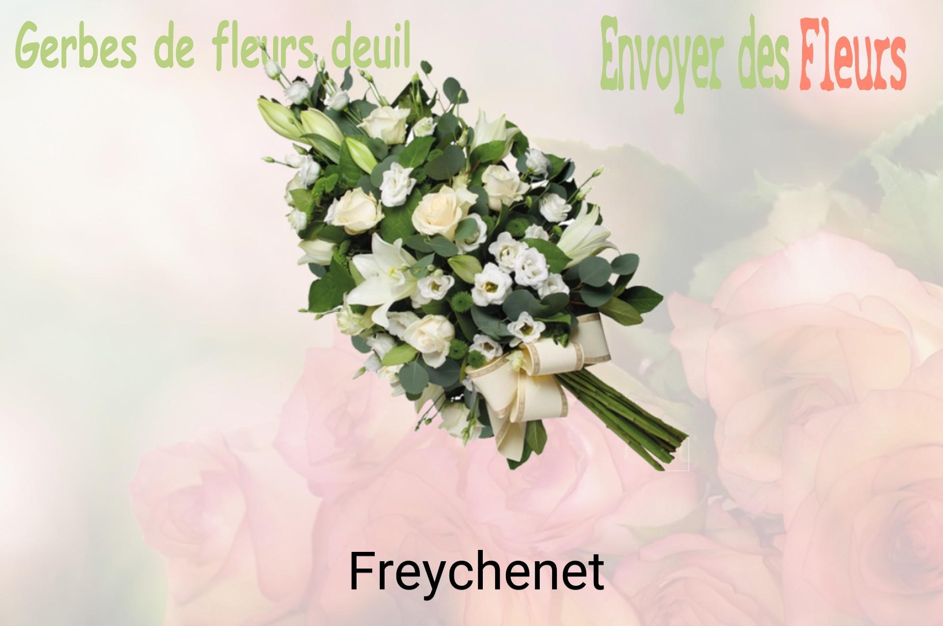 Gerbe de fleurs de deuil livrée à Freychenet